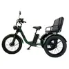 Triciclo Pedal-Assistido com Marchas 24 polegadas Transfronteiriço, Triciclo Elétrico Leve para Transportar Crianças e Pessoas, Ecológico