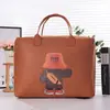 Bolsa de Viaje Dibujo Animado Linda Bolsa de Viaje de Fieltro para Niños Bolsa de Almacenamiento de Gran Capacidad Bolsa de Fieltro Portátil de Viaje