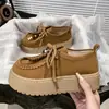 Zapatos de Mujer Retro con Suela Gruesa 2025 Nuevos Zapatos Casuales de Otoño Accesorios Perezosos con Cordones Versátiles Zapatos Birkenstock para Mujer Al por Mayor