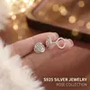 Pendientes de Gancho de Flor de Rosa para Mujer, Plata Pura 999, Lujo Ligero, Estilo de Gama Alta, Pendientes Elegantes, Pequeños, Sencillos, Accesorios para Orejas Versátiles