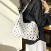 Bolsa de lona estilo retro artístico de lunares estilo universitario coreano para mujer, nueva moda 2026, bolso de hombro versátil de gran capacidad