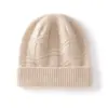 Venta al por mayor de fábrica Cachemira Transfronterizo Otoño Invierno Nuevo Engrosado Color Sólido Jacquard Cálido Gorro con Protección para las Orejas Gorro Holgado para la Cabeza