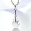 Collar con colgante de ojo de agua elegante y con personalidad para mujer, pequeño y fresco colgante de moda, piedra de ojo de gato de luz de luna nueva, joyería plateada