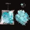 Estrela de Cinco Pontas, Lua, Floco de Neve, Nota Musical, Adesivos Luminosos, Decoração de Quarto e Casa, Decoração de Parede Fluorescente, Adesivos Luminosos