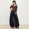 26 nuevos jeans vintage de color original para mujer, anti-decoloración, azul oscuro, estilo americano, pantalones holgados rectos de pierna ancha, admite envío directo