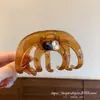 Presilha de Garra de Acetato Cor Caramelo Elegante Estilo Coreano High-End Elegante Retrô Grande Garra de Cabelo Clipe Tubarão para Penteado Acessórios de Cabelo para Mulheres