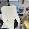 Blusa de Veludo Quente com Esfoliação Dupla Face Design Irregular Senso de Nicho Slim-Fit Camiseta Hot Girl Top de Puro Desejo para Mulheres