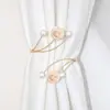Moda Europea Simple Versátil Lujo Ligero Ajustable Alzapaños de Perlas Hebilla de Flor Mariposa para Cortinas Venta al por Mayor