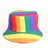 Sombrero de pescador de doble cara para mujer, estilo europeo y americano, nuevo, para primavera y verano, con estampado personalizado de colores del arcoíris, para hombre y mujer