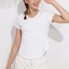 AliExpress ropa de yoga top deportivo camiseta Mujer Running Manga corta absorbente de sudor secado rápido verano transpirable ajustado ropa de fitness