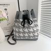 Bolsa de Hombro tipo Tote con Cordón Versátil de Rebaja Estilo Verano Ins Casual Gran Capacidad Bolso de Mano Bolsa de Almuerzo para Estudiante