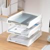 Organizador de Archivos de Escritorio A4 Oficina Multicapa Apilable Organizador de Bandejas para Archivos Estantería de Escritorio