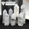 Cristal de Cabelo Preto Natural Prismas Hexagonais Ornamentos Cristal de Cabelo Coluna de Pedra Bruta Energia Coluna de Cristal Sete Estrelas Ornamentos de Decoração de Mesa para Casa