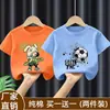 Atuendo de Verano Elegante para Niños Camiseta a la Moda de Calle de Algodón Puro de Manga Media Nueva 2026 Camisa Casual