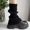 Meias de Tricô Meias Brancas para Panturrilha Outono Inverno Quentes Estilo Japonês Preguiçoso Jk Sapatos Pequenos de Couro Meias Largas Pernas Grossas Fazem as Pernas Parecerem Mais Finas