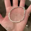 Pulseira de pérolas em prata de lei S925 para mulheres, pulseira simples e fofa com um design delicado e fofo, acessório de joia de alta qualidade