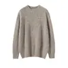 Suéter de Caxemira Feminino 100% Caxemira Pura Moda Outono e Inverno Casual Mais Fácil de Combinar Pulôver de Gola Redonda Tricotado Suéter Quente