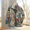2025 Sitio Independiente Transfronterizo Temu Moda Femenina Chaqueta Acolchada de Algodón Estampado Digital Floral Chaqueta de Algodón para Mujer F249