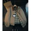Jaqueta com zíper e lapela color block estilo celeiro de manga comprida para homens, novo estilo americano outono e inverno, jaqueta casual patchwork cool e estilosa