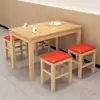 Mesa de Comedor de Madera Maciza para Uso Comercial en Restaurantes, Mesa de Comedor Rectangular Moderna y Sencilla, Mesa y Taburetes Sencillos Especiales para Cafeterías, Mesa de Madera Maciza