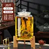 Garrafa de Licor Medicinal Selada de Alta Qualidade com Ginseng, Pote de Vidro Espessado com Bico, Garrafão de Vinho, Barril de Vinho, Recipiente Vazio