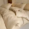 Nuevo Juego de Lujo Ligero de Jacquard 100% Algodón de Cuatro Piezas Ropa de Cama de Algodón Puro Sábana Universal para las Cuatro Estaciones Funda de Edredón Funda de Almohada Juego de Tres Piezas Sábana Ajustable