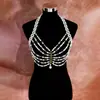 Hermosa Cadena de Tejido Trenzado con Cuentas de Vidrio de Colores Moda Perla de Imitación Cadena para Ropa de Actuación Vacaciones Personalidad Simple