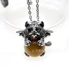 Temu Producto Nuevo Más Vendido Colgante de Tigre Pequeño Heterocromático Tendencia Colgante de Piedra Natural Cristal Ágata Piedra Collar Colgante