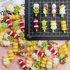 Brochetas de Fruta Mini Juguetes de Comida DIY Funda de Teléfono de Plátano Pegamento de Crema Accesorios de Dibujos Animados Accesorios de Hebilla de Zapato Pinza para el Cabello Mini