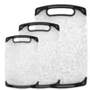 Tabla de cortar con patrón de mármol en stock, juego de tres piezas, tabla de cortar de plástico antideslizante para uso doméstico, tabla de cortar para frutas y verduras