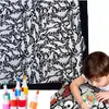Manta multifuncional, dibujada a mano, en blanco y negro, para uso doméstico, adecuada para siestas, venta al por mayor, con dibujos lineales, diseños casuales, DIY y creativos