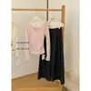 Suéter Tricô Patchwork de Renda AS OFFICIAL Pure Desire para Mulheres, Novo Design para Início de Outono, Manga Longa