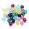 Cristal de Vidro Monocromático Jade Sintético Contas Redondas Contas Soltas Pulseira Colar Contas Espaçadoras Esmaltadas Acessórios para Joias DIY