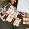 5172 color caramelo retro, bloques de color, fino, dulce, algodón puro, ropa interior para mujer, amigable con la piel, ajustado a la cadera, bragas de triángulo de talle medio para niñas, estilo nuevo