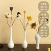 Jarrón de cerámica blanca pura Jingdezhen, florero pequeño y sencillo chino, adorno moderno para arreglos florales, decoración de escritorio para el hogar, joyería para salón de té.