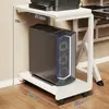 Suporte de torre para computador de mesa, rack móvel para gabinete de mesa, prateleira de carrinho de armazenamento multicamadas para mesa de escritório