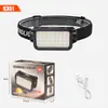 Linterna frontal de cabeza para camping al aire libre, nueva, transfronteriza, recargable tipo C, para exteriores, ciclismo, pesca, multifunción, luz fuerte