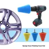 Roda de Esponja para Polimento de Cubo de Roda de Carro com Haste Hexagonal de 6,35mm para Furadeira Elétrica Cabeça de Esponja para Polimento e Enceramento de Beleza Automotiva