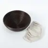 Cesta de fermentación de pan de imitación ratán de color oscuro, cesta de fermentación tejida de PP de grado alimenticio para panaderías, herramienta grande para hornear comercial