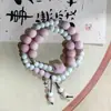Fabricantes fornecem pulseira de cerâmica de liga novo estilo chinês feito à mão versátil estilo nacional pulseira de cerâmica de círculo duplo estilo étnico minoritário