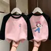 Camiseta Base de Cuello Redondo para Niñas 2026 Nuevo Estilo Ropa Interior para Niños Medianos y Mayores Polar de Doble Cara Otoño/Invierno Camiseta con Parches Manga Larga