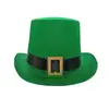 Cinto Irlandês Chapéu Lincoln Dia de São Patrício Verde Mágico Chapéu Lincoln Performance de Palco Cartola Verde