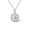 Nuevo Collar de Calcedonia China Ping'an Kou para Mujer Estilo Nuevo Lujo Ligero Diseño de Nicho Cadena para Clavícula Calcedonia Blanca Colgante con Toque de Alta Gama