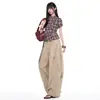 Pantalones de Verano para Mujer 2026 Diseño Fruncido con Cordón Pierna Torcida Nuevo Estilo Adelgazante Casual Sueltos Delgados Pantalones Globos