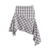 Conjunto de Moda Europeia e Americana Verão 2026 Roupas Femininas Transfronteiriças Camisa de Xadrez Elástica + Conjunto de Saia Assimétrica para Mulheres B482892/3