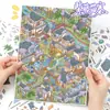 200.0 Adesivo de Paisagem de Yilan Série Estilo Antigo Cena em Miniatura Estéreo 3D Adesivo para Diário de Descompressão DIY