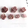 Flor de camelia de resina perforada de 6-15 mm flor de rosa agujero lateral funda de teléfono DIY hebilla de zapato accesorio para el cabello piezas pequeñas