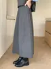 Conjunto Feminino Primavera 2026 Estilo Coreano Top Colete Sem Manga com Babados / Saia Longa de Cintura Alta em Linha A