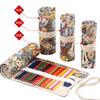 Estuche Enrollable para Lápices Bolsa de Lona para Pinceles de Arte Almacenamiento Colorido Bolsa para Lápices de Boceto Pintura Almacenamiento Estudiante Bolsa Colorida para Lápices