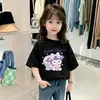 Camiseta de Verano de Algodón Puro para Niñas, Estilo Nuevo 2026, Manga Corta, Diseño Único, Dulce y Holgada, Top Versátil para Niños Mayores